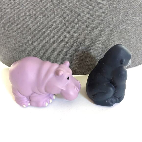 Fisher Price Little People Zoo Talkers Hippo Guerilla Figurine Toys Set of 2 - Picture 2 of 5